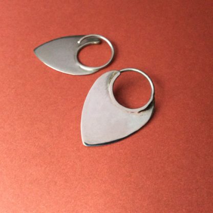 18g tapered silver blade hoops