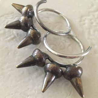 12g large sterling silver coils with brass spikes