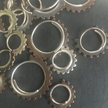Clearance: Single 18g gear hoop earrings (assorted) - Image 2
