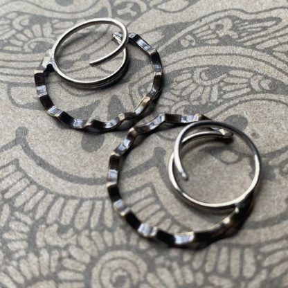 SALE Corrugated brass blade hoop earrings